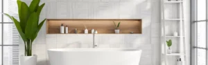 What linear drain flow rate for rain showers prevents water pooling in wet areas